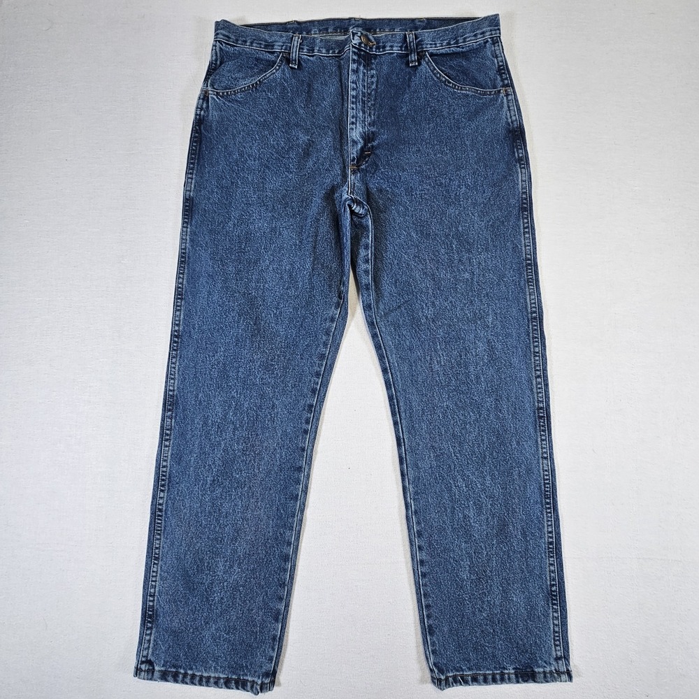 Wrangler Rustler‎ Jeans Men's 40x30 Blue Denim Regular Fit Straight Leg J04-A03 - Picture 4 of 11